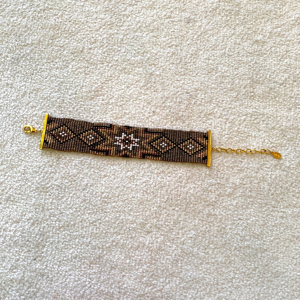 nOir Beaded Loom Native American Bracelet